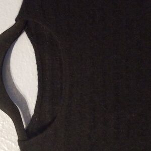 Black striped 100% Cashmere Scoop Neck Sweater Top S